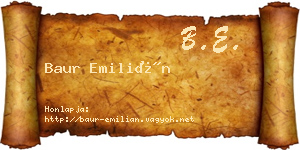 Baur Emilián névjegykártya